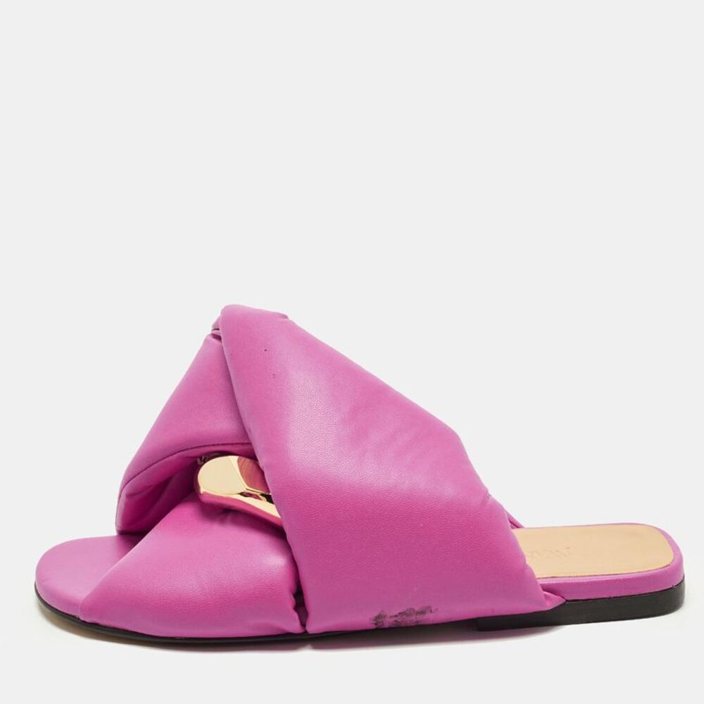 J.w.anderson Twist Size 36 Purple Leather Flat Slides